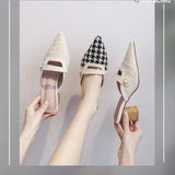 Baotou Half-slippers Women's 2023 Summer New Thick-heeled Lazy People Wear Slippers