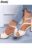 Women's Summer Sexy High Heels Black Sandals Hollow Thick Shoes Fashion Platform Sandals Open Toe Shoes Sandal Platform