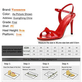 New Red Women Slippers Summer Heels Party Sandals Sexy Bottom Ladies Party Shoes Thin Heels Slides Narrow Band Women