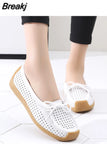 Women Flats Summer Women Genuine Leather Shoes With Low Heels Slip On Casual Flat Shoes Women Loafers Soft Nurse Ballerina