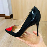 Love Heart Patchwork Women Pointed Toe Stiletto High Heel Shoes 12cm 10cm 8cm Customize Ladies Chic Designer
