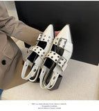 New Summer Shoes Mid Heels Women Chunky Sandals Fashion Pointed Toe Party Shoes Brand Casual Shoes Mujer Slippers