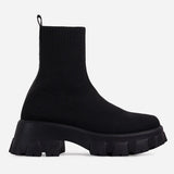 Woman Boots Knitted Sock Boots Women's Thick-soled Short Tube Breathable Plus Size 43 Boots Platform Booties