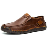 Men's Handmade Leather Shoes Comfortable Spring One Stirrup Moccasin Fashion Casual Sneakers Zapatillas De