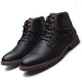 Men Ankle Boots Plus Size High Top Shoes Outdoor Work Casual Shoes Motorcycle Military Combat Boots Fashion Autumn