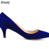 New SIMPLE Women Pumps Party Shoes VELVET High Heels Woman Comfortable Low