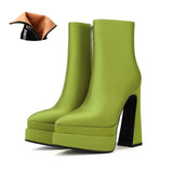Quality Sexy Satin Women's Ankle Boots High Heels Thickened High Heels Pointed Toe Platform Shoes Shoes for Women Size