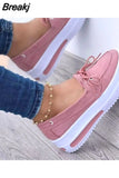 Women's Shoes Summer 2023 New Lace-up Platform Casual Sneakers Plus Size 43 Comfort Non Slip Flat Loafers Women Vulcanize