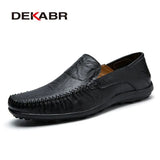 Soft Leather Men Loafers New Handmade Casual Shoes Men Moccasins For Men Split Leather Flat Shoes Big size