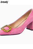 Size 34-42 Women Pumps Sexy Solid Real Leather High Heels Shoes For Woman Spring Party Office Lady Date Retro
