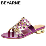 Women's sandals fashion new slippers women's sandals leather slippers thick heel diamond large size sandals