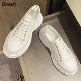 Canvas Shoes Women's 2023 Spring and Summer New Heightened Thick-soled White Shoes Casual Dad Shoes Sneakers