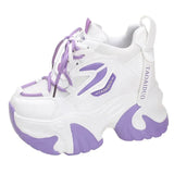 Pink Chunky Platform Sneakers for Women Spring Autumn Fashion Thick Botom Dad Shoes Woman Hidden Heels Sports
