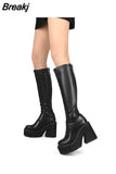 Platform Woman Ankle Boots 2023 Winter Gothic Style Punk Office Lady Fashion Comfy Cool Women Boots Shoes Big Size