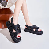 Platform Sandals Woman Summer 2023 Trend Pumps Elegant Medium Heel Women's Shoes Flats Party Chunky Luxury Sandal