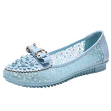New Women's Sandals Summer Breathable Ladies Slip-on Lace Mesh Flat Sandals Cool