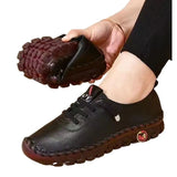 Breakj Red Tinger Single Shoes Women 2024 New Soft-Soled Soft-Sided Mother Shoes In The Elderly Anti-Slip
