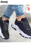 New Women Sneakers Fashion Platform Lace Up Casual Sports Shoes Comfortable Running Ladies Vulcanized Shoes Female