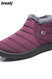 Women Boots Slip On Winter Shoes For Women Waterproof Ankle Boots Winter Boots Female Snow Botines 2023 Black Botas