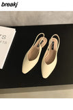 Pointed Toe Flats Shoes Women Slingback Sandals Elegant Mules Female Shallow Ballet Casual Loafers Sliver Zapatos