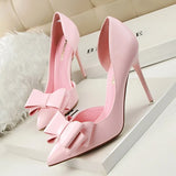 Breakj Korean Version Of Fashion Delicate Sweet Bow High Heels Fine Heel High Heel Shallow Mouth Tip