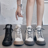 Flats Woman Sneakers Women's Shoes Ladies Casual Breathable Female Ankle boots Lace Up Woman Comfort High Top Shoes