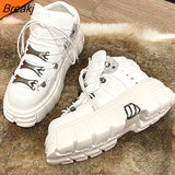 Ankle Boots Shoes for Women's Chunky Chelsea Goth Boots Punk Style Sneakers Metal Decoration Motorcycle Botas New