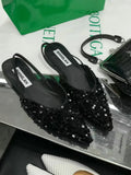 Women's Shoes Spring / Summer 2023 New Fashion Versatile Pointed Flat Small Fragrant Wind Sequins