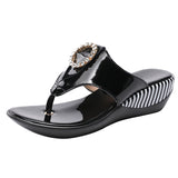 Women Shoes Summer Genuine Leather Beach Sandals Wedge Platform Slippers Flip Flops For Women Platform
