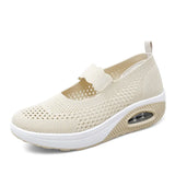 Platform Sneakers Women Shoes Summer Breathable Slip on Walking Shoes for Mother Tenis