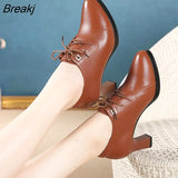 Women 2023 Women Fashion High Quality Short Ankle Boots Lady Classic Brown Spring Autumn High Heel Boots Botas