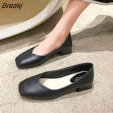 Fashion Exquisite Ladies Beautiful Solid Color Shallow Mouth Thick Heel Soft Sole Pointed Toe Heel Shoes Ladies High