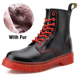 Boots Women 2021 New Winter Chunky Platform Boots Thick Bottom Punk Genuine Leather Motorcycle Botas Women Plus Size