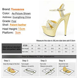 Cross Strap Sexy High Heels Women's Bling Glitter Wedding Bridal Shoes Summer 15CM Party Sandals 5CM Waterproof