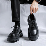 Breakj 2024 New Platform Korean Version Casual Black Premium Sense Men's Business Fashion Derby