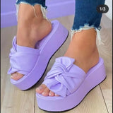 Sale Ladies High Heel Sandals Thick Summer Wedge Sandals Slippers Ladies Thick Sole Casual All-match Slippers Large