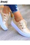 Spring Korean Sports Shoes Lace Up flats Breathable White Shoes platform Woman Shoes casual Sneakers zapatos de