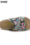 2023 New Summer Women Beach Cork Slippers Casual Buckle Clogs Outside Non-slip Water Slides