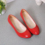 Breakj High Heel Single Shoes Women's Low-Heeled Fashion Tip Shoes 5CM Coarse Heel Casual Leather Shoes Low Heel Work Performance