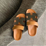 Breakj The New Summer Slippers Are Velcro Solid Color Casual