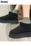 Genuine Sheepskin Mini Snow Boots Women High Quality Luxury Boots Winter Women Boots Lining Ankle Warming Flats Botas