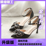 Breakj Bridesmaid Shoes Summer 2025 New Famous Temperament High Heels Fine Heel Sweet Bow Bow Head Sandals