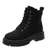 Women Boot Shoe Pumps Shoes Genuine Leather Marton Boots Women Autumn 2022 New Double Zipper Platform Thick Heel Motorcycle