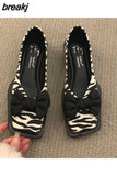 Spring New Comfortable Ladies Flat Shoes Personality Square Toe Shallow Mouth Slip-on Loafers Ladies Casual Shoes