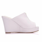 Queen 10cm Peep Toe Platform Wedges Slippers High Heels Beach Sandals