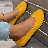 and Autumn 2024 New Outwear Solid Color Oversized Shallow Cut Shoes Women's Knitted Comfort Flat Shoes