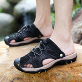 Men Summer Sandals Leather Outdoor Beach Shoes Pure Handmade Shoes Fashion Big Size Slippers Men Luxury Casual