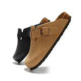 2023 New Outside Buckle Cork Slipper Casual Men Solid Color Beach Non-slip Closed Toe