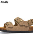 New Summer Women Cork Sandals Casual Non-slip Beach Men Outdoor Gladiator