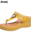 Women New Summer Sandals Open Toe Beach Shoes Flip Flops Wedges Comfortable Slippers Cute Sandals Plu Size Chaussure